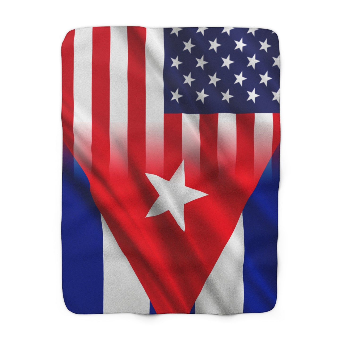 Sherpa Fleece Blanket-CUBA/USA