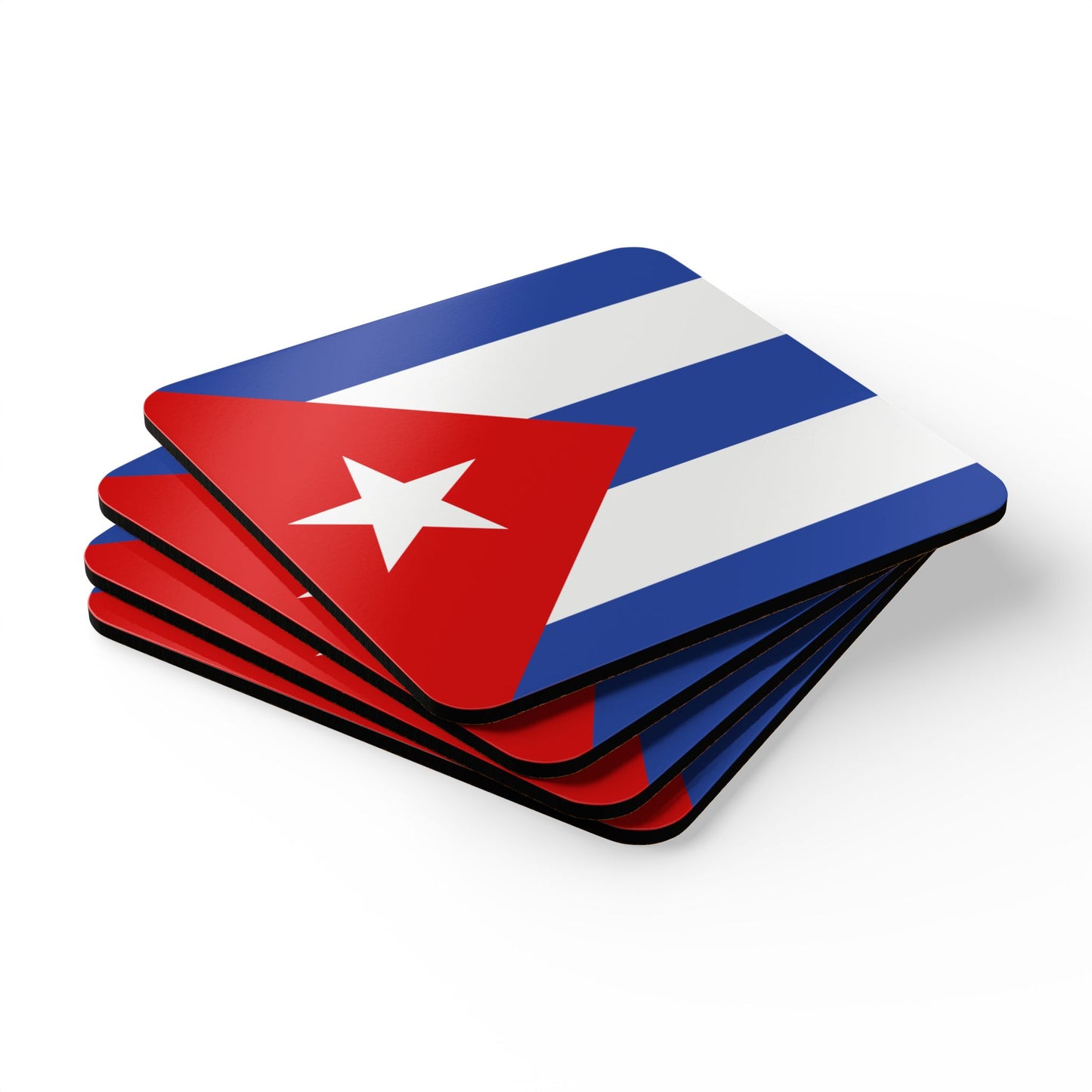 Cuban Flag Corkwood Coaster Set