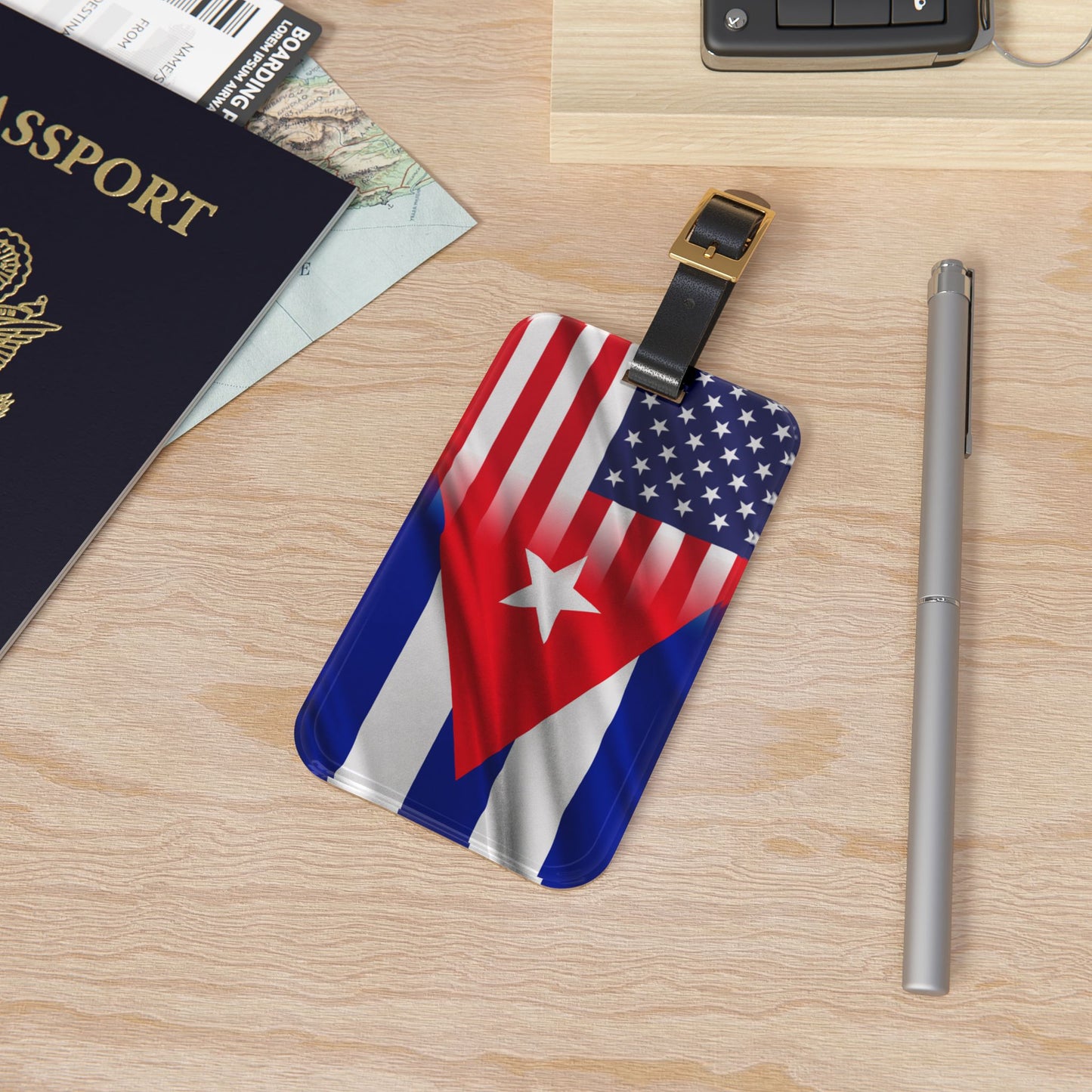 Luggage Tag-Cuban/USA Flag