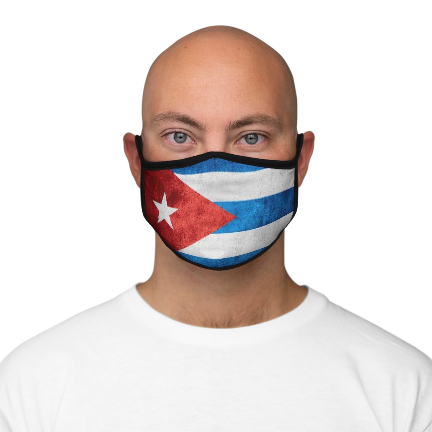 Cuban Flag Fitted Polyester Face Mask