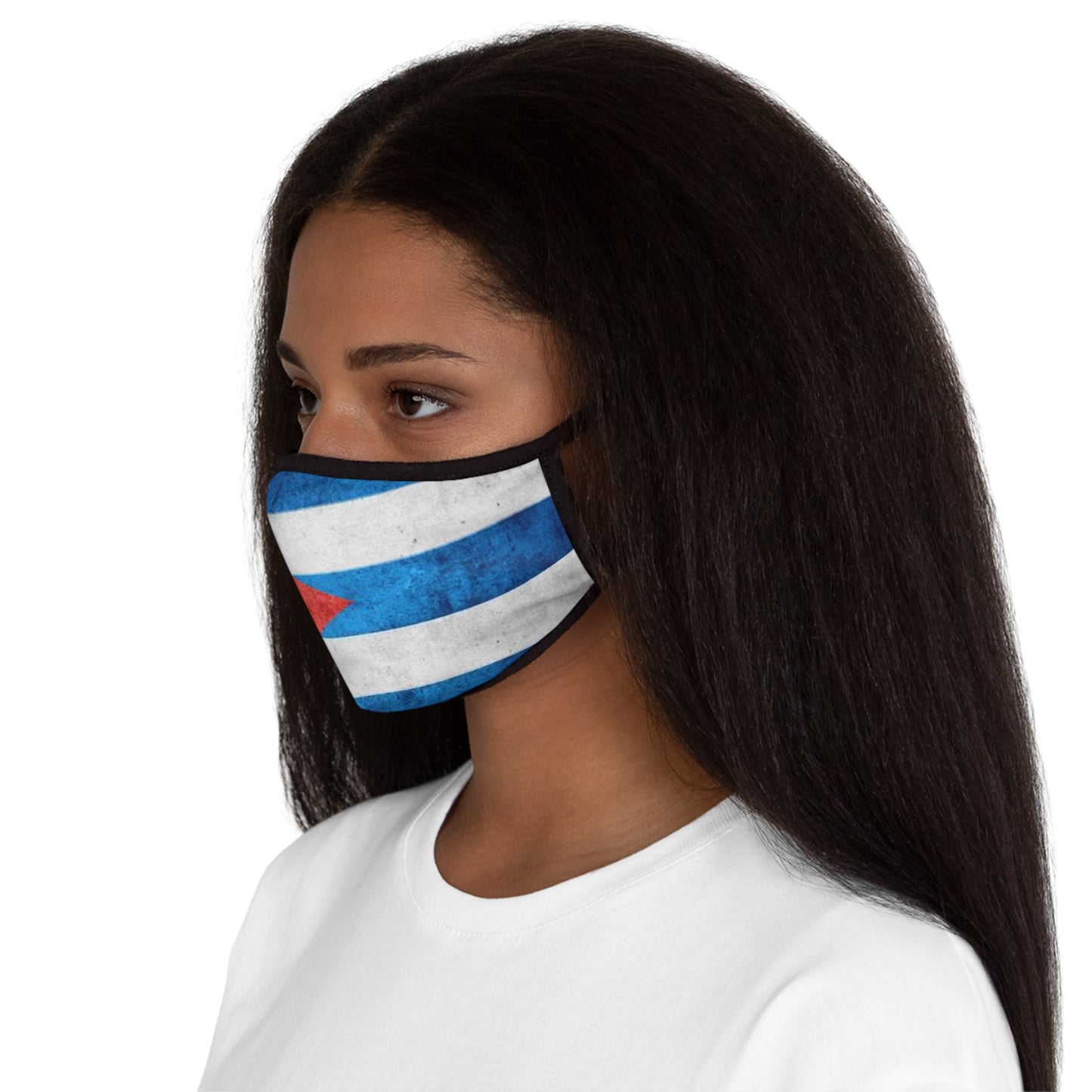 Cuban Flag Fitted Polyester Face Mask