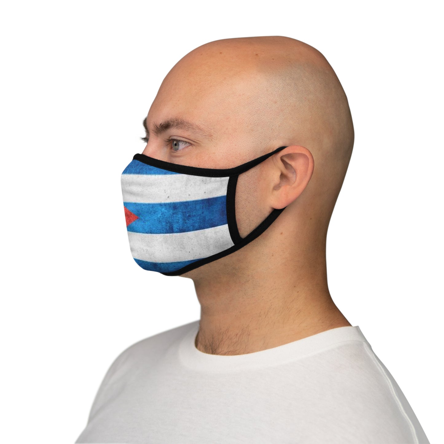 Cuban Flag Fitted Polyester Face Mask