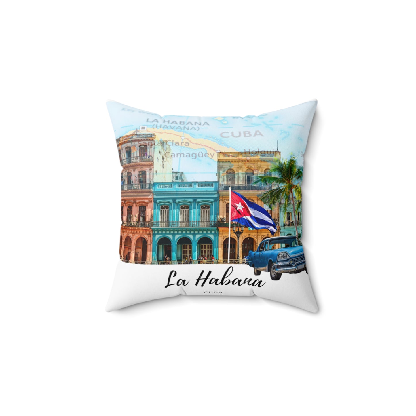 Cuba—Spun Polyester Square Pillow