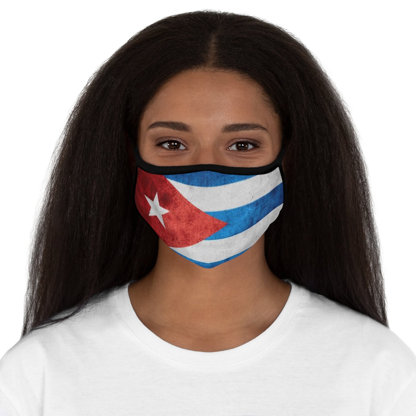 Cuban Flag Fitted Polyester Face Mask