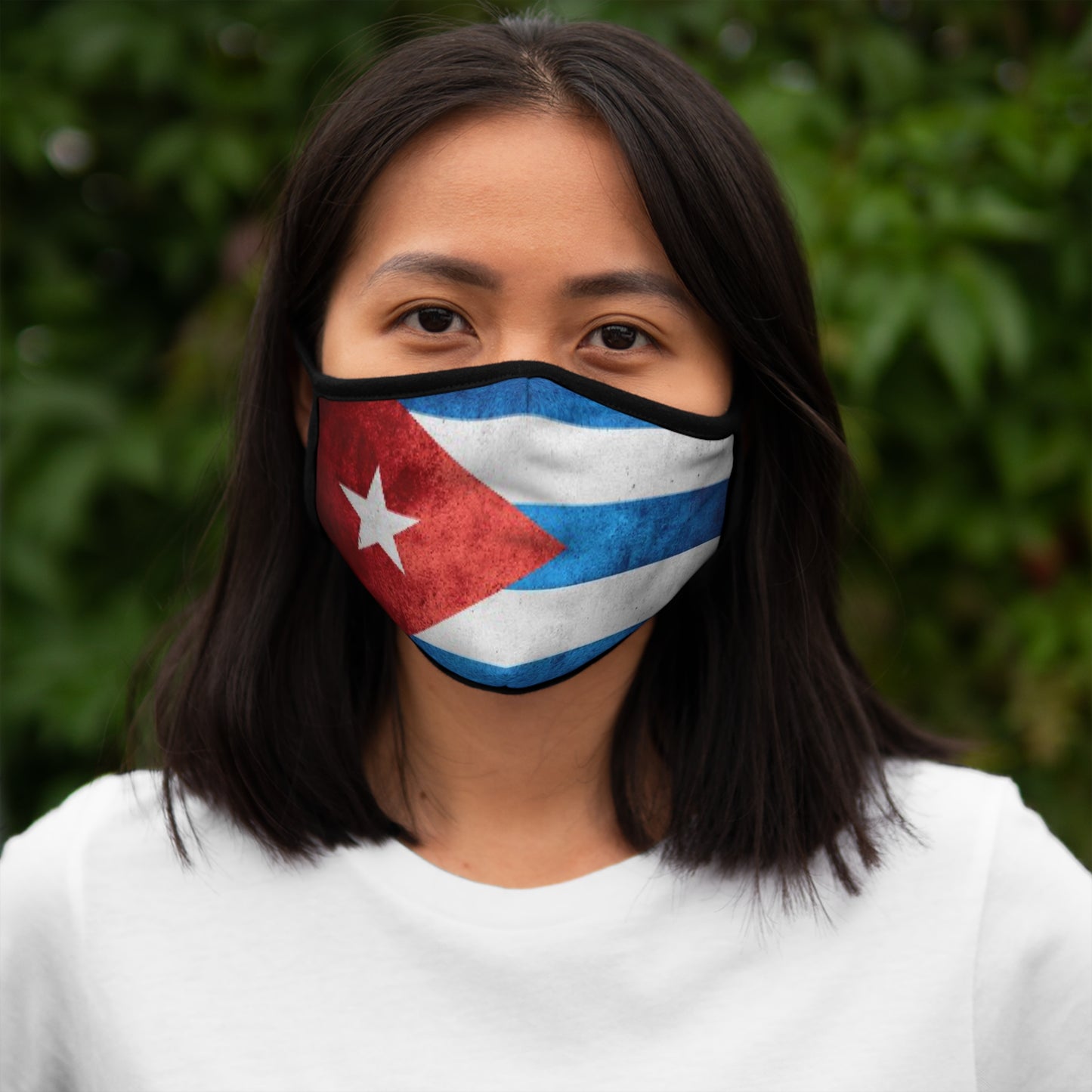 Cuban Flag Fitted Polyester Face Mask